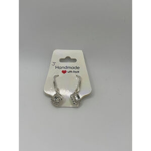 Silver & Clear Crystal Drop Earrings NWOT